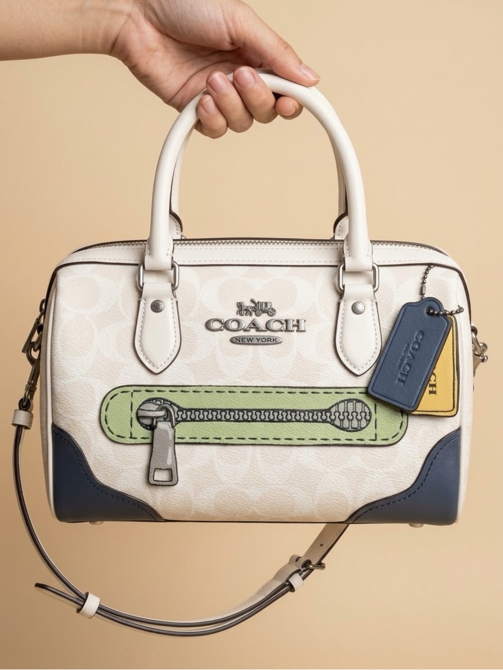 Coach Rowan NWOT Trompe L'oeil Print Signature Canvas Satchel 2023 (CH168) $428